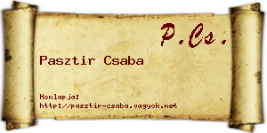 Pasztir Csaba névjegykártya